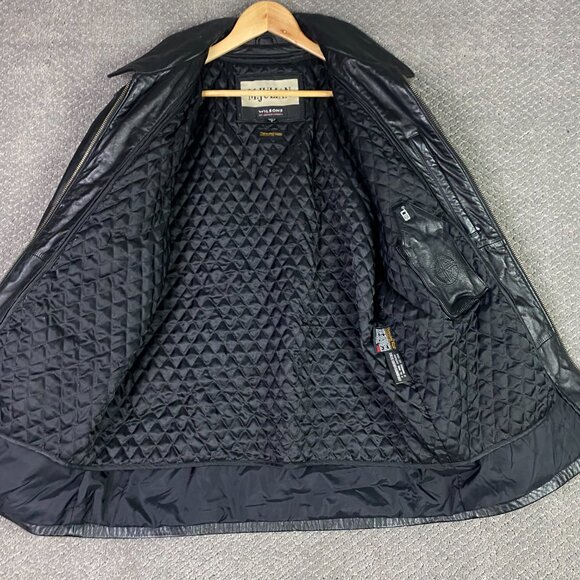 Vintage Wilsons M Julilan Leather Jacket Men's Small Black Full Zip Up Liner - Picture 7 of 15